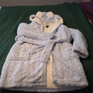 Topshop Light Blue Fluffy Teddy Robe with Ears